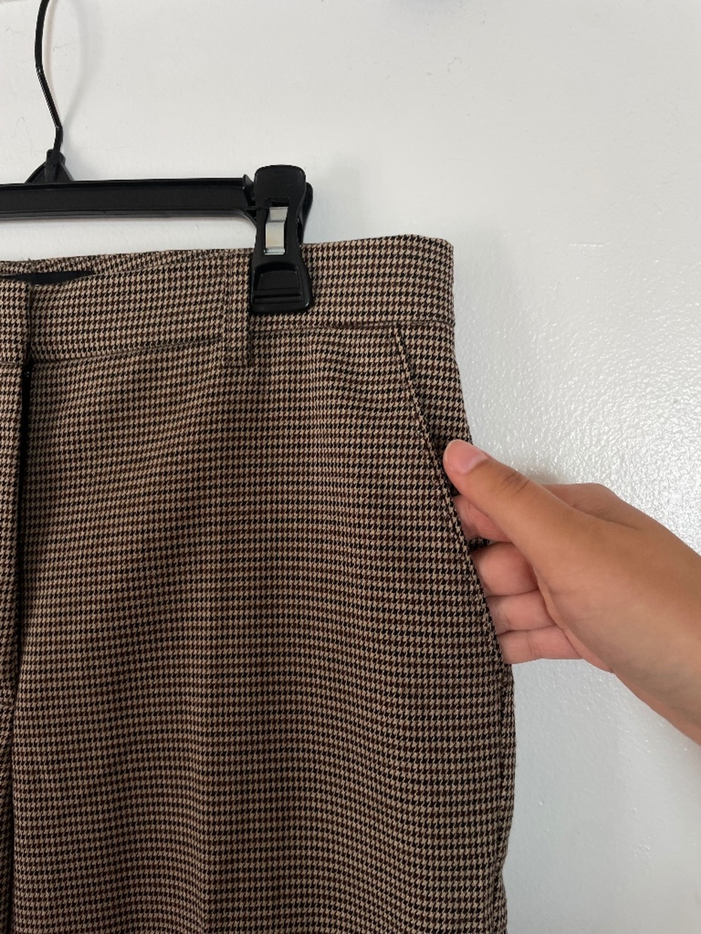 MNG Brown Houndstooth Trousers